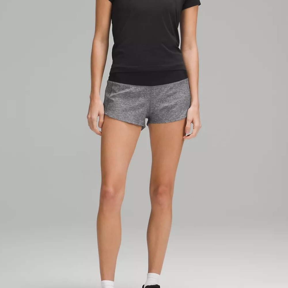 Lululemon Speed Up Low-Rise Lined Short 2.5” Heather Lux Multi Black, Size 6